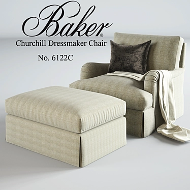 Elegant Churchill Dressmaker Chair 3D model image 1 