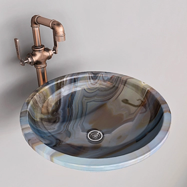 Sleek Ceramic Washbasins 3D model image 1 