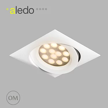 Square 15W LED Downlight 3D model image 1 