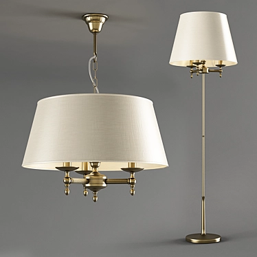 Elegant Alfa Roksana Pendant and Floor Lamps 3D model image 1 