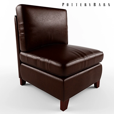 Pottery Barn Leather Armless Chair 3D model image 1 