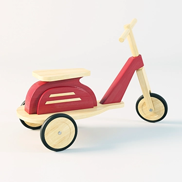 Wooden Kids Skutor 3D model image 1 