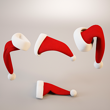 Festive Santa Hats: Spread Christmas Cheer 3D model image 1 