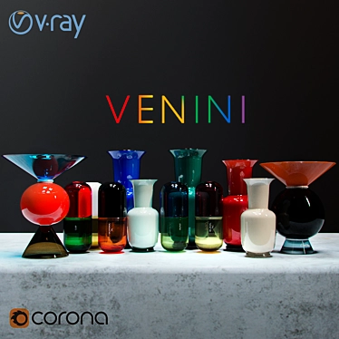Title: Venini Vases Collection - Beautifully Designed & Versatile 3D model image 1 