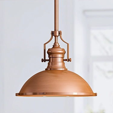 Sleek Brasserie Pendant Light 3D model image 1 