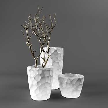 Illuminated Vases with Branches 3D model image 1 