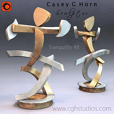 Tranquil 4ft Bronze Sculpture 3D model image 1 