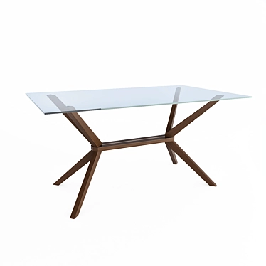 Sleek Magna Glass Dining Table 3D model image 1 