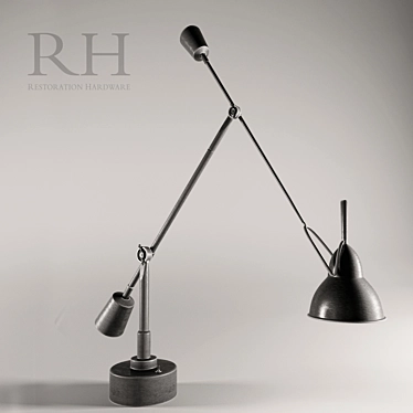 RH Counterpoise Task Table: Adjustable, Space-saving Design 3D model image 1 