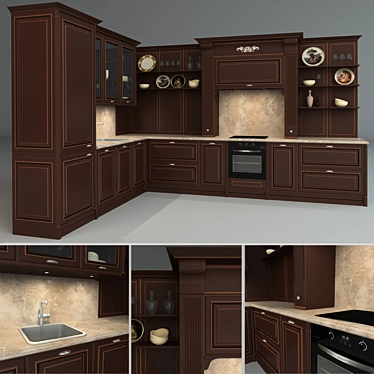 Cesar Elite Kitchen: Sleek and Stylish 3D model image 1 
