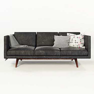 Modern Brooklyn Leather Sofa 3D model image 1 