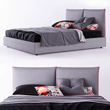 Dual Comfort Bed with Bedding Set 3D model image 1 