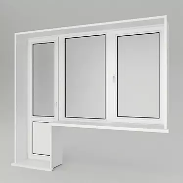 Modern PVC Window with Vray | 8,312 Polygons 3D model image 1 