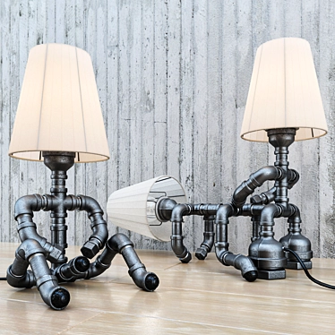 Contemporary Table Lamp Set 3D model image 1 