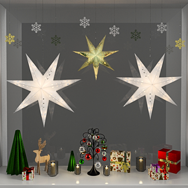 Festive Window Deco 3D model image 1 