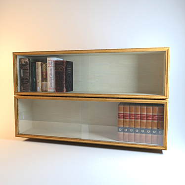 Vintage Romanian Bookshelves 3D model image 1 