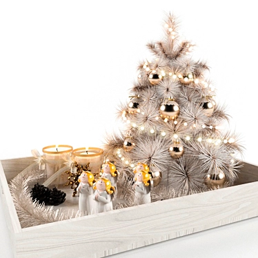 Festive Christmas Decor: Trees, Candles & Angels 3D model image 1 