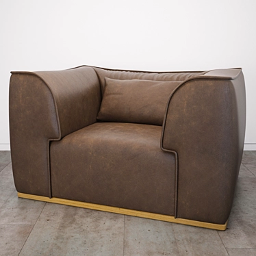 Modern Brown Leather Chair: Divani Casa Garner 3D model image 1 