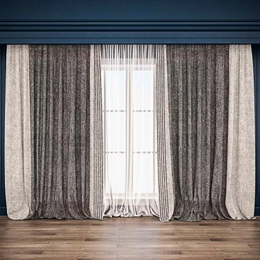 Elegant Sheer Window Curtain 3D model image 1 