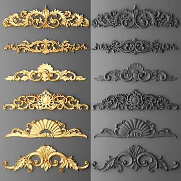 Decorative Stucco Molding Set 3D model image 1 