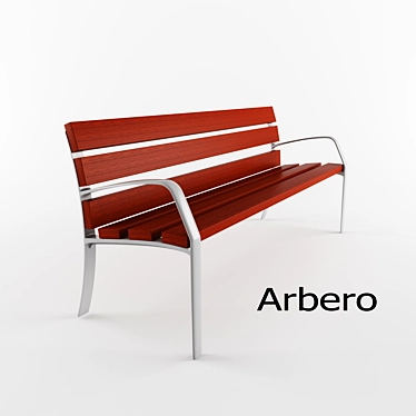 Arbero Outdoor Bench: Aluminum and Wood Design 3D model image 1 