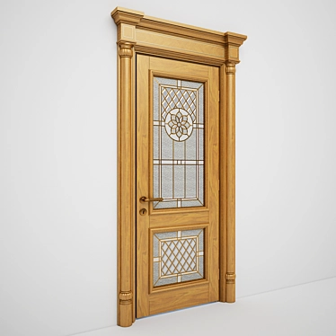 Title: Mars-2 Classic Stained Glass Door 3D model image 1 