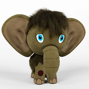 Cozy Mammoth Plush Toy 3D model image 1 