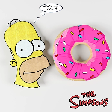 Simpson Donut Pillows: Homer's Sweet Dreams 3D model image 1 