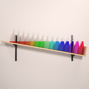 Bottle-themed Decor Shelf 3D model image 1 