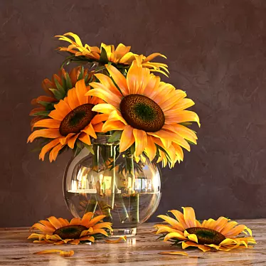 Sunflower Bouquet 3D model image 1 