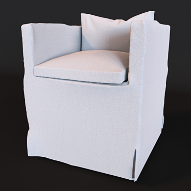 Belgian Slipcover Armchair: Elegant & Versatile 3D model image 1 