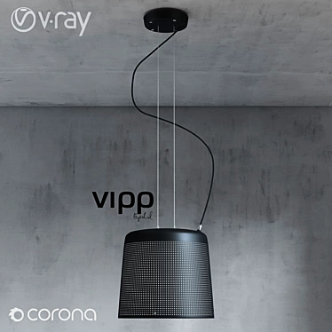 Sleek Black Pendant Lamp: Vipp526 3D model image 1 