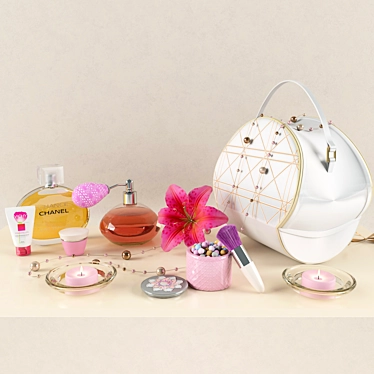 Elegant Vanity Decor Set 3D model image 1 