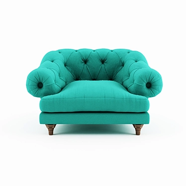 Elegant Buttoned Chesterfield Chair 3D model image 1 