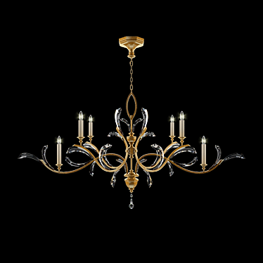 Elegant Golden Beveled Arcs Fine Art Lamp 3D model image 1 