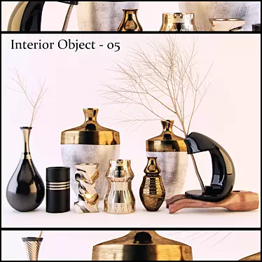 Modern Vase Collection - Set of 8 3D model image 1 