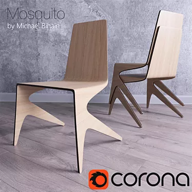 Sleek Mosquito Chair: Modern Design by Bihain 3D model image 1 