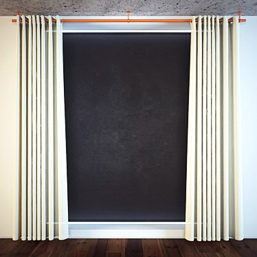 Classic Grommet Curtains: Elegant and Functional 3D model image 1 