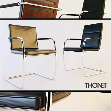 Thonet S60 & S61v Side Chair Set 3D model image 1 