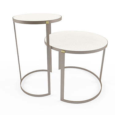 Modern Rustic Coffee Table Set 3D model image 1 