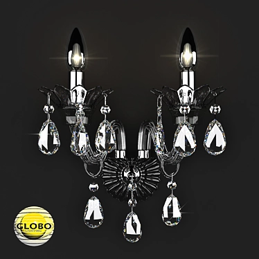 Globo Dunja 64104-2W: Stylish Chrome and Smoky Glass Wall Sconce 3D model image 1 