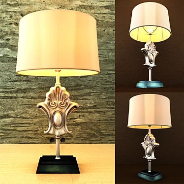 Handcrafted Metal Ethnic Table Lamp 3D model image 1 