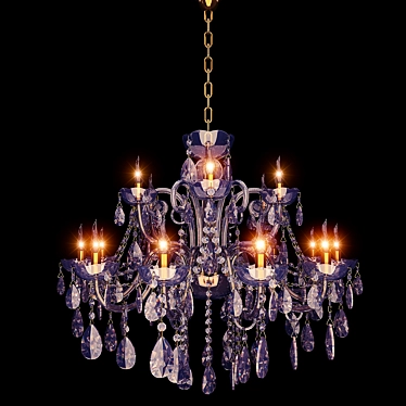 Custom Swarovski Crystal Chandelier - Golden Hardware 3D model image 1 