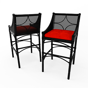 Elegant Woven Bar Chair 3D model image 1 