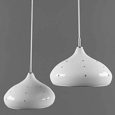 Elegant Grace White Hanging Lamp 3D model image 1 