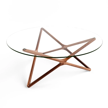 Triple X Glass Top Walnut Coffee Table 3D model image 1 