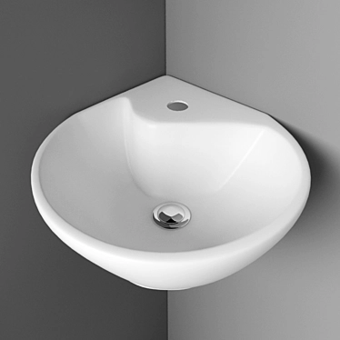 Sleek Corner Washbasin: Devit 3D model image 1 