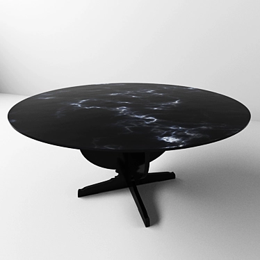 Adagir Besana: Stylish Wood & Glass Dining Table 3D model image 1 