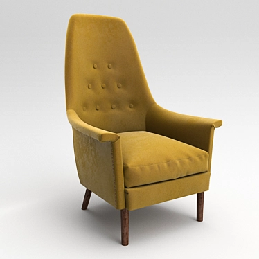 Luxurious Alistair Velvet Chair 3D model image 1 