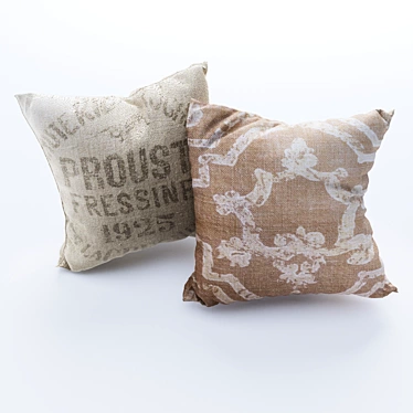 Luxe Textured RH Pillows 3D model image 1 